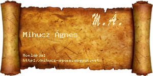 Mihucz Ágnes névjegykártya