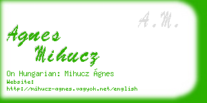 agnes mihucz business card